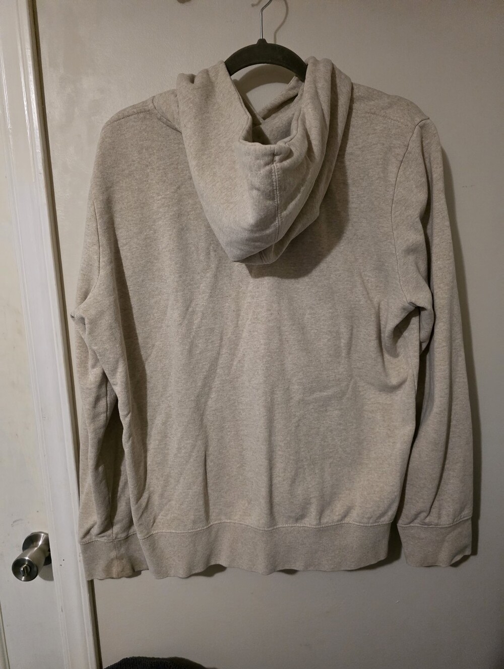 The North Face Women's Light Beige Hoodie with Orange Logo,Xlg - Picture 2 of 3